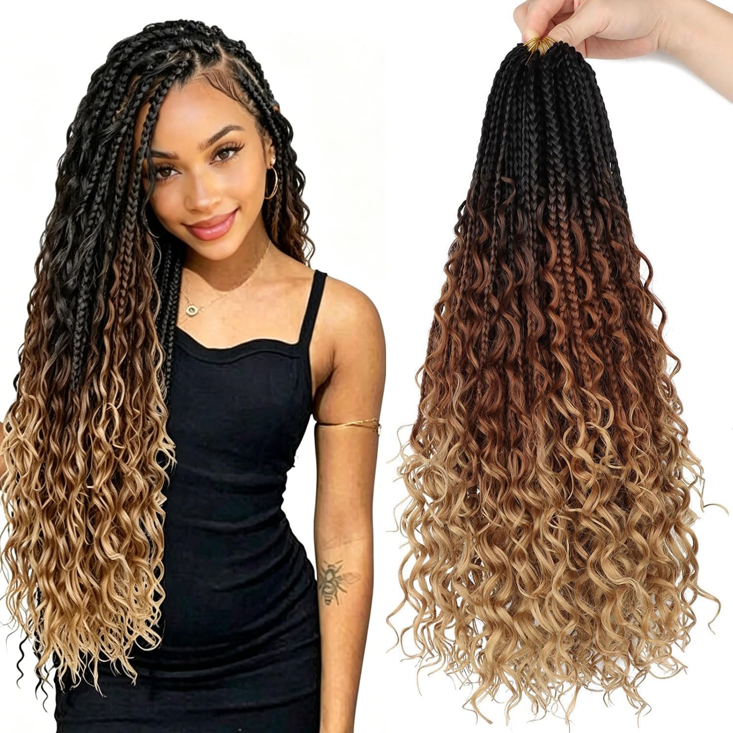 Amazon.com : 18 Inch Goddess Box Braids Crochet Hair for Black